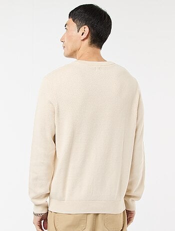 Jersey de punto fantasía con cuello redondo