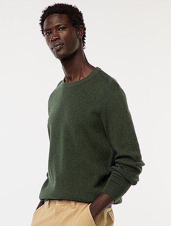 Jersey de punto fantasía con cuello redondo