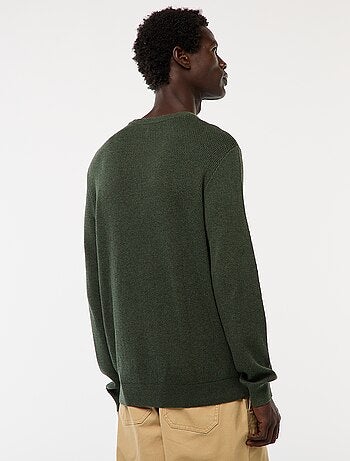 Jersey de punto fantasía con cuello redondo