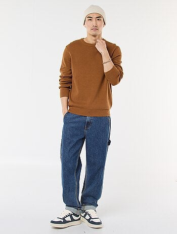 Jersey de punto fantasía con cuello redondo