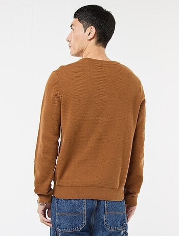 Jersey de punto fantasía con cuello redondo