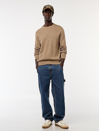 Jersey de punto fantasía con cuello redondo