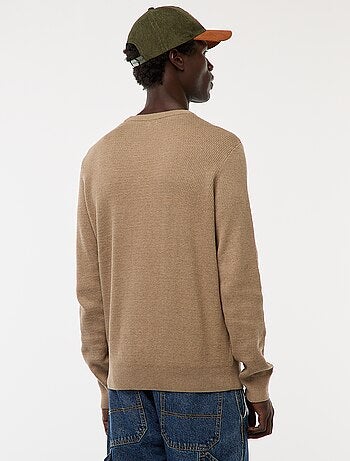 Jersey de punto fantasía con cuello redondo