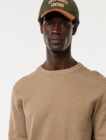 Jersey de punto fantasía con cuello redondo