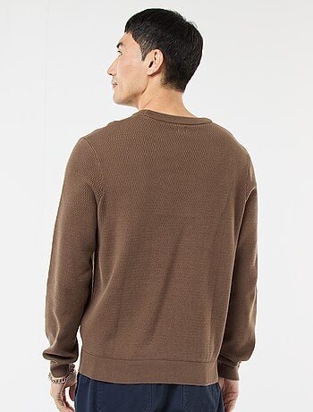 Jersey de punto fantasía con cuello redondo