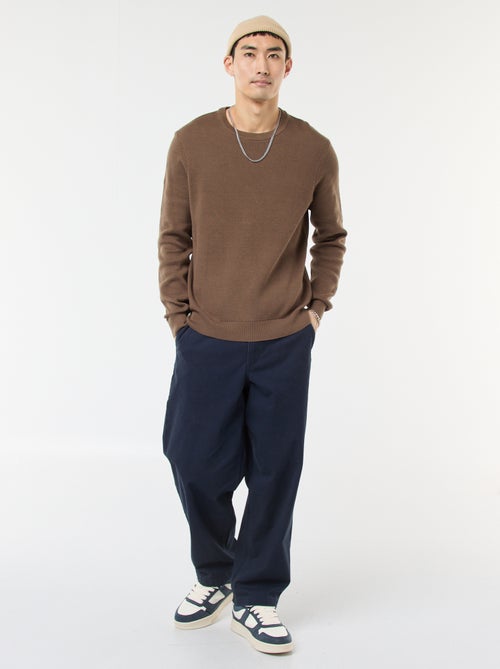 Jersey de punto fantasía con cuello redondo - Kiabi