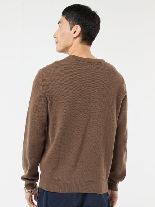 Jersey de punto fantasía con cuello redondo - Kiabi