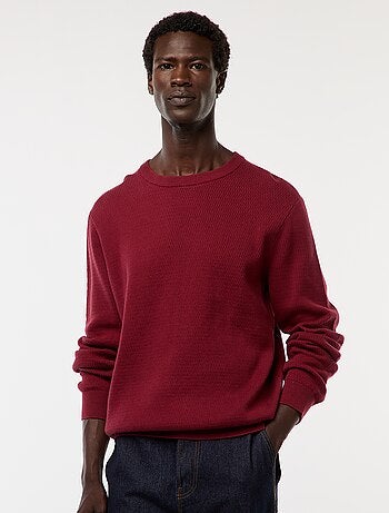 Jersey de punto fantasía con cuello redondo