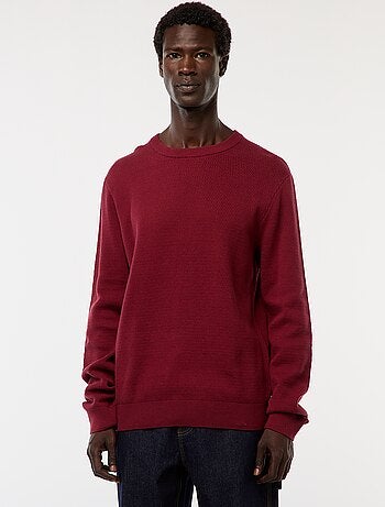Jersey de punto fantasía con cuello redondo