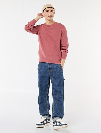 Jersey de punto fantasía con cuello redondo