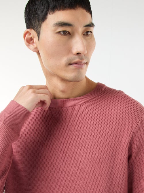 Jersey de punto fantasía con cuello redondo - Kiabi