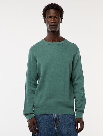 Jersey de punto fantasía con cuello redondo