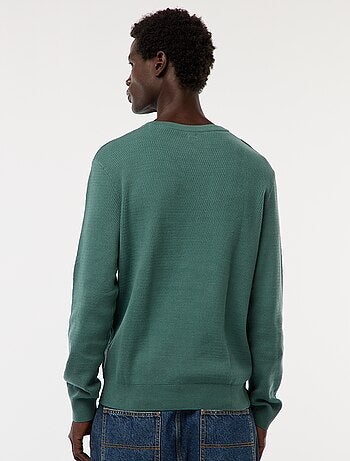 Jersey de punto fantasía con cuello redondo