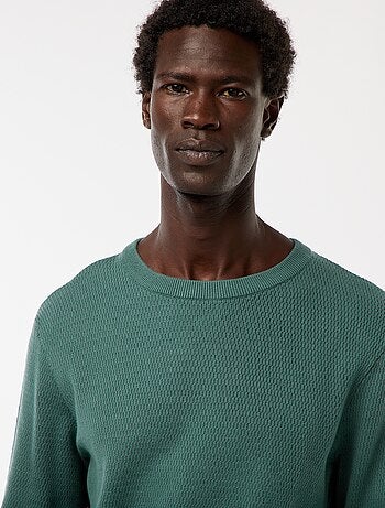 Jersey de punto fantasía con cuello redondo