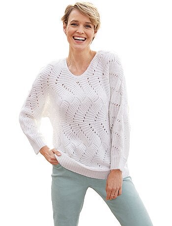 Jersey de punto fantasía con mangas murciélago - Afibel