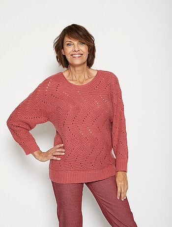 Jersey de punto fantasía con mangas murciélago - Afibel