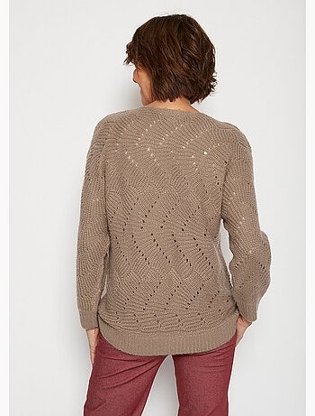 Jersey de punto fantasía con mangas murciélago - Afibel