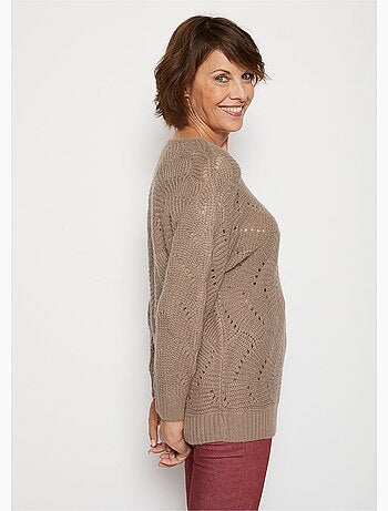 Jersey de punto fantasía con mangas murciélago - Afibel