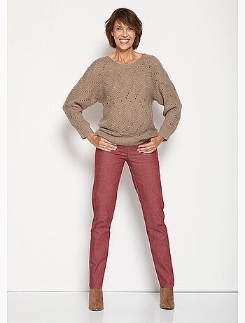 Jersey de punto fantasía con mangas murciélago - Afibel