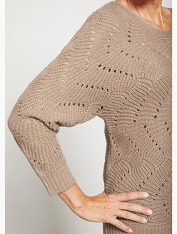 Jersey de punto fantasía con mangas murciélago - Afibel