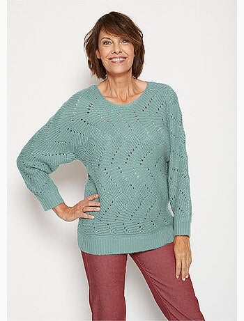 Jersey de punto fantasía con mangas murciélago - Afibel