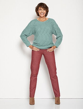 Jersey de punto fantasía con mangas murciélago - Afibel