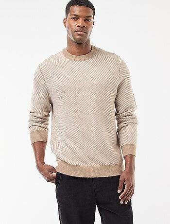 Jersey de punto fantasía cuello redondo