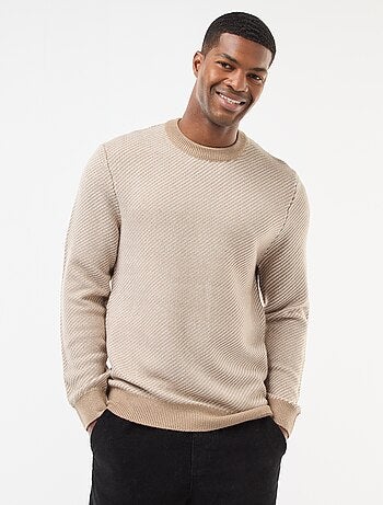 Jersey de punto fantasía cuello redondo