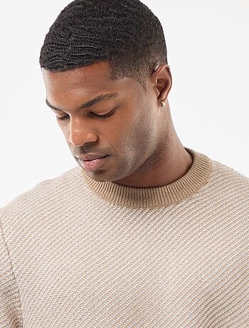 Jersey de punto fantasía cuello redondo