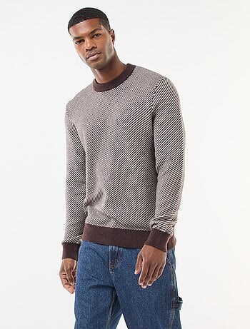 Jersey de punto fantasía cuello redondo