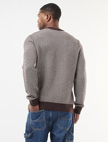 Jersey de punto fantasía cuello redondo