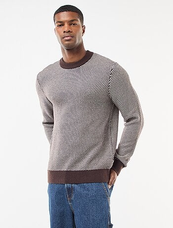 Jersey de punto fantasía cuello redondo