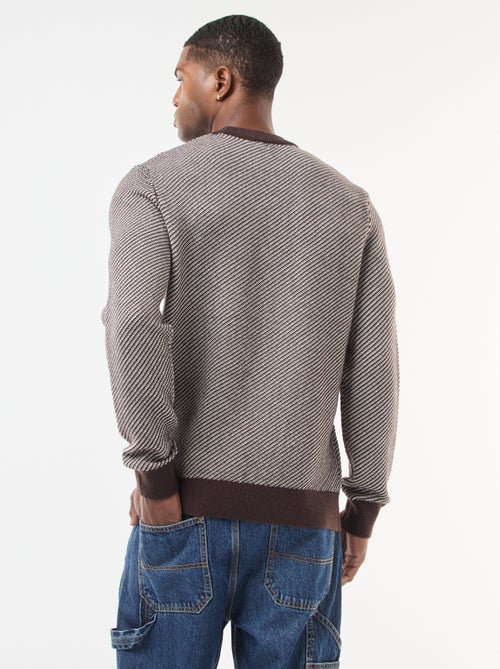 Jersey de punto fantasía cuello redondo - Kiabi