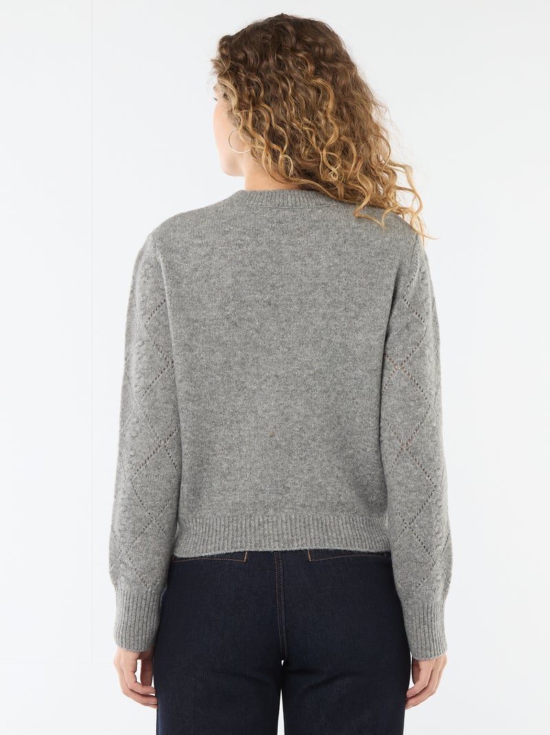 Jersey de punto fantasía Gris - Kiabi