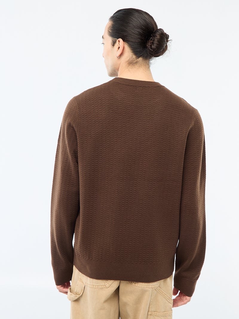 Jersey de punto fantasía Marron - Kiabi