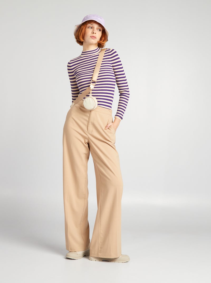 Jersey de punto fino a rayas PURPURA - Kiabi