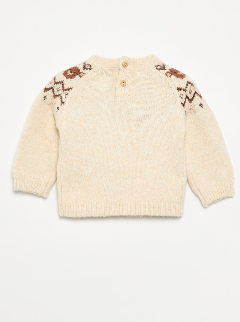 Jersey de punto fino Beige - Kiabi
