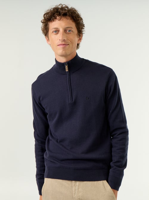 Jersey de punto fino con cuello alto de cremallera - Kiabi Jersey de punto fino con cuello alto de cremallera - Kiabi