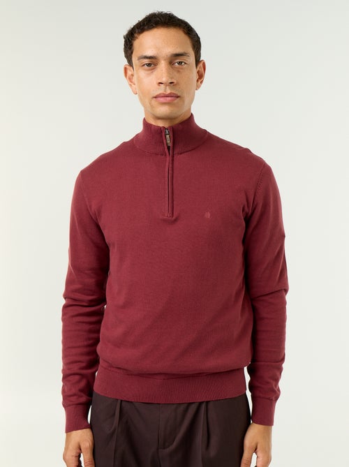 Jersey de punto fino con cuello alto de cremallera - Kiabi Jersey de punto fino con cuello alto de cremallera - Kiabi