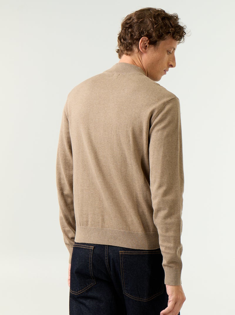 Jersey de punto fino con cuello alto Marron - Kiabi