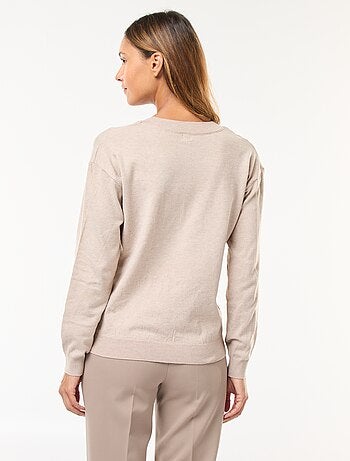 Jersey de punto fino con cuello de pico