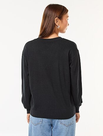 Jersey de punto fino con cuello de pico