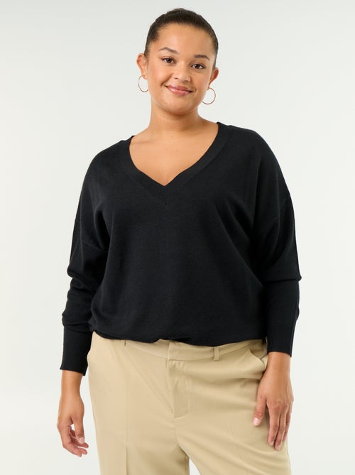 Jersey de punto fino con cuello de pico - Kiabi Jersey de punto fino con cuello de pico - Kiabi