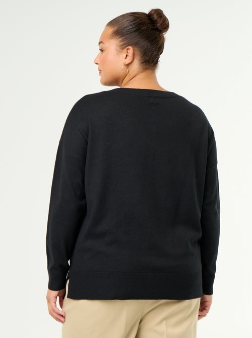 Jersey de punto fino con cuello de pico - Kiabi Jersey de punto fino con cuello de pico - Kiabi