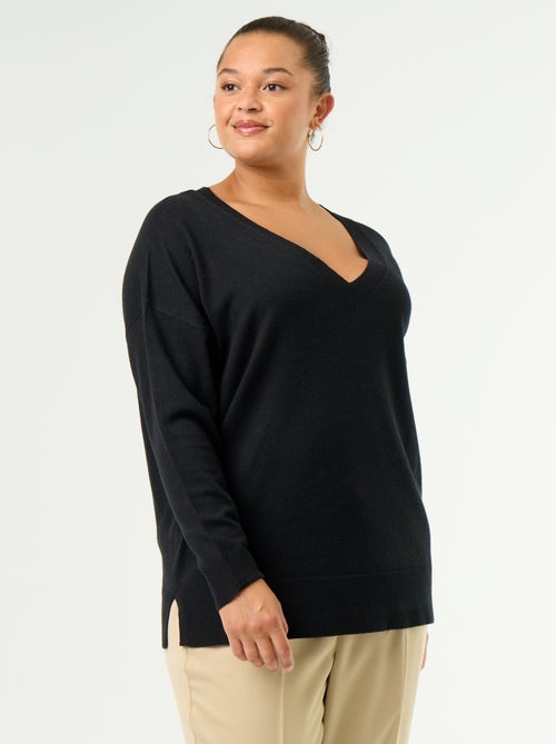 Jersey de punto fino con cuello de pico - Kiabi Jersey de punto fino con cuello de pico - Kiabi