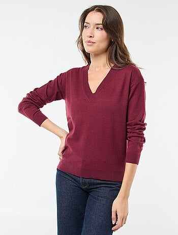 Jersey de punto fino con cuello en V