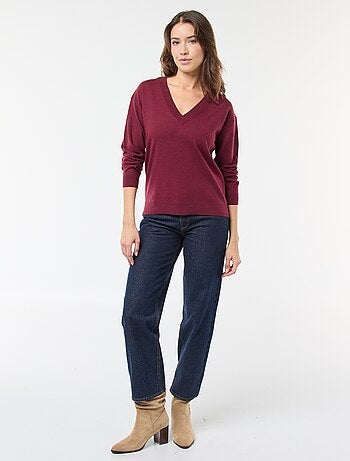 Jersey de punto fino con cuello en V