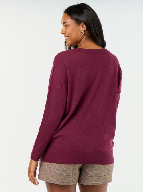 Jersey de punto fino con cuello de pico - Kiabi Jersey de punto fino con cuello de pico - Kiabi