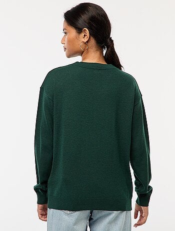 Jersey de punto fino con cuello de pico