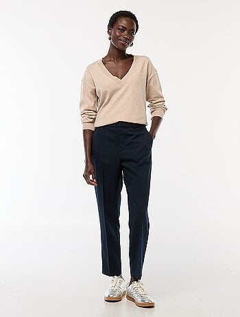 Jersey de punto fino con cuello en pico